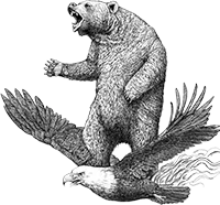 Bear Meets Eagle on Fire